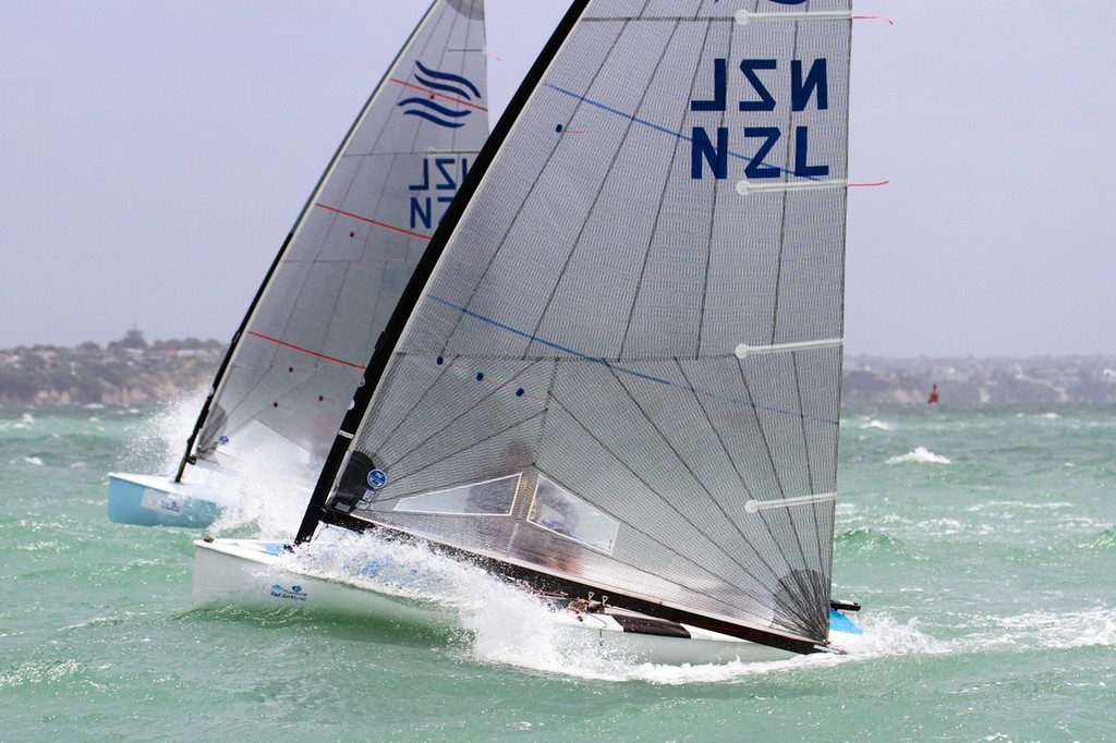 Fimms go head to head - Day 4, Oceanbridge Sail Auckland 2013 © Richard Gladwell www.photosport.co.nz